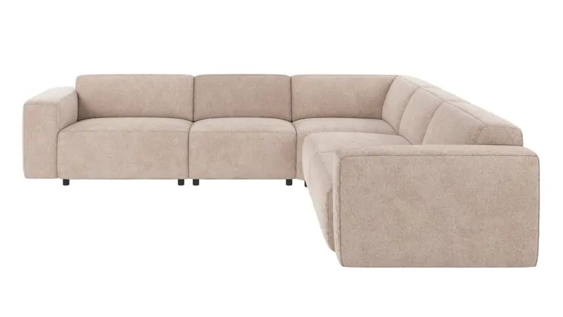 121848 b sb A Willard corner sofa 3+3-seater light beige fabric Greg 3 (c2).