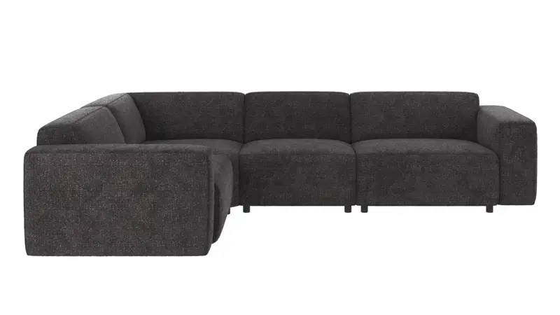 121616 b sb A Willard corner sofa 2+3-seater dark grey fabric Robin #66 (c3).