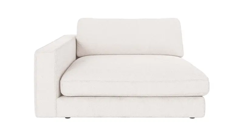 122372 b sb A Duncan 1,5 seater chaise longue L white fabric Alice #101 (c4).