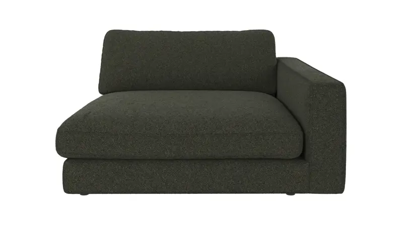 122393 b sb A Duncan 1,5 seater chaise longue R green fabric Alice #162 (c4).