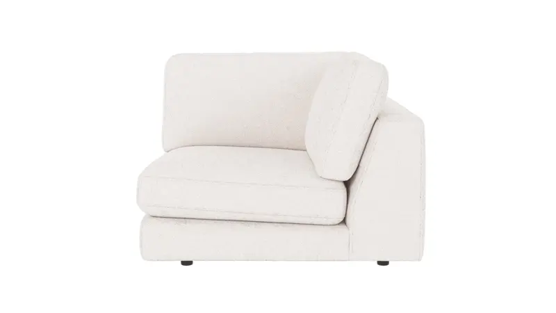 126156 b sb A Duncan 1 seater Corner white fabric Alice #101 (c4).