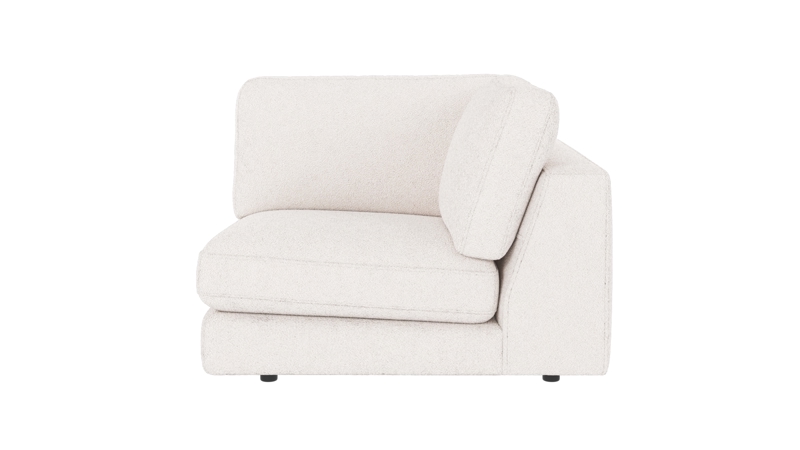 126156 b sb A Duncan 1 seater Corner white fabric Alice #101 (c4).