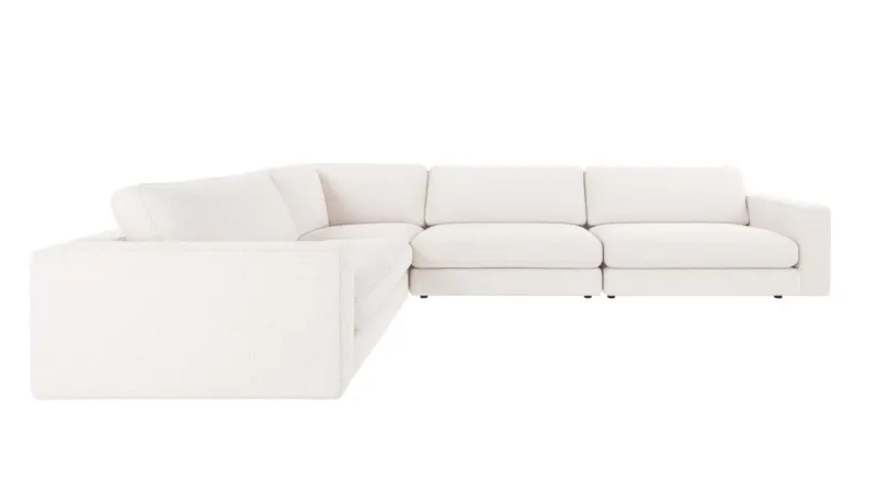 126694 b sb A Duncan corner sofa 2+3-seater white fabric Alice #101 (c4).