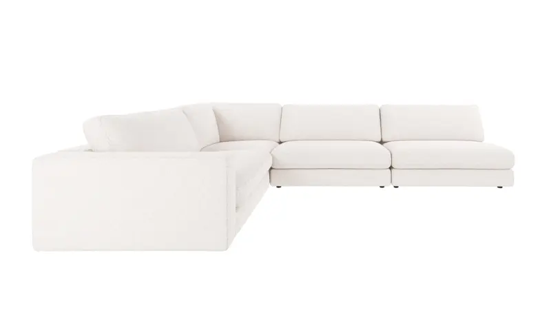126696 b sb A Duncan corner sofa 2+3-seater open R white fabric Alice #101 (c4).