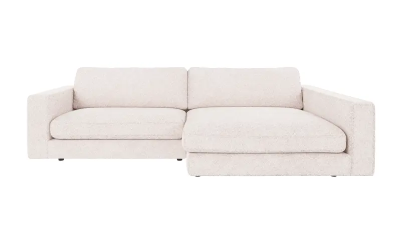 124286 b sb A Duncan sofa 3-seater chaise longue R white fabric Anna #1 (c3).