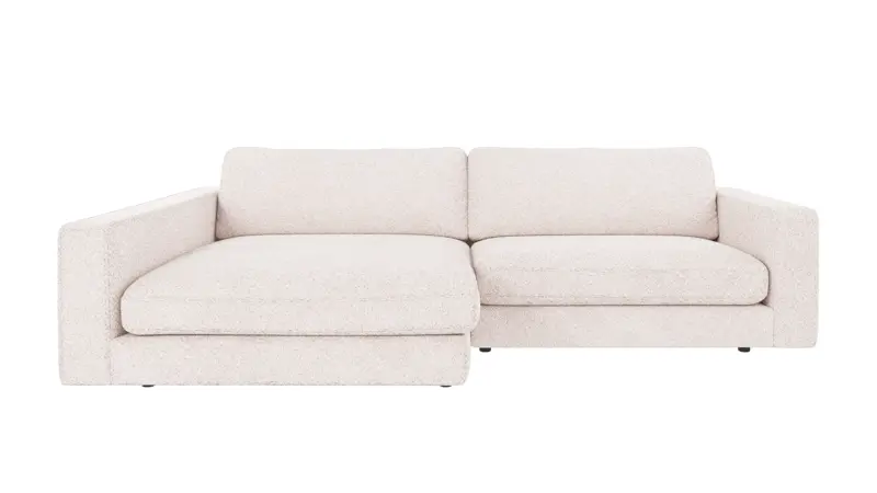 124288 b sb A Duncan sofa 3-seater chaise longue L white fabric Anna #1 (c3).