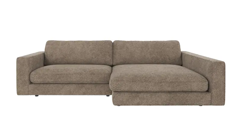 124306 b sb A Duncan sofa 3-seater chaise longue R dark beige fabric Anna #6 (c3).