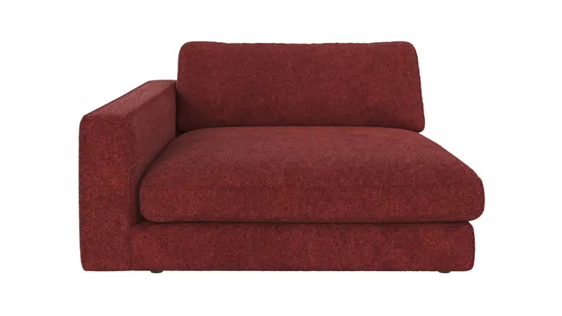124312 b sb A Duncan 1,5 seater chaise longue L red fabric Anna #8 (c3).