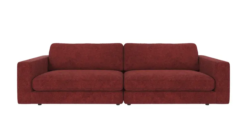 124314 b sb A Duncan sofa 3-seater red fabric Anna #8 (c3).