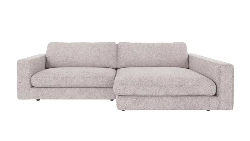 124326 b sb A Duncan sofa 3-seater chaise longue R light grey fabric Anna #15 (c3).