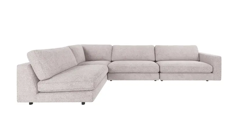 126791 b sb A Duncan corner sofa 2+3-seater open L light grey fabric Anna 15 (c3).