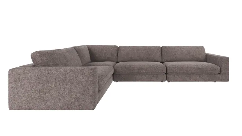 126794 b sb A Duncan corner sofa 2+3-seater dark grey fabric Anna 18 (c3).