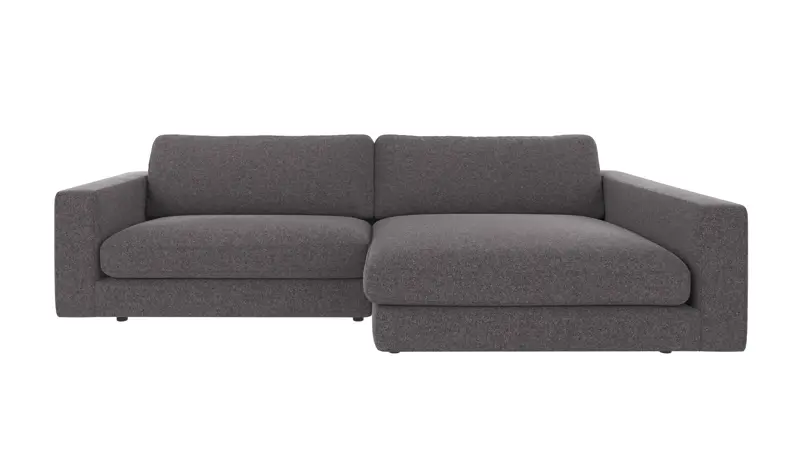 122156 b sb A Duncan sofa 3-seater with chaise longue R dark grey fabric #18 (c1).
