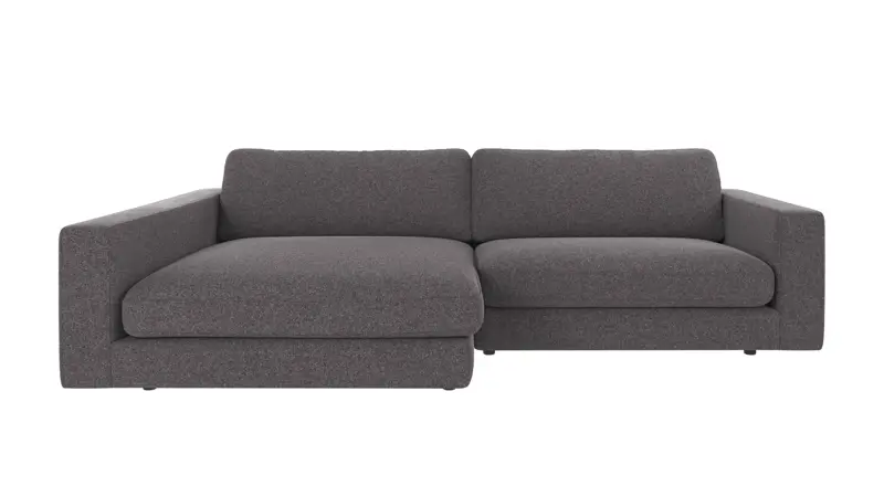 122158 b sb A Duncan sofa 3-seater with chaise longue L dark grey fabric #18 (c1).