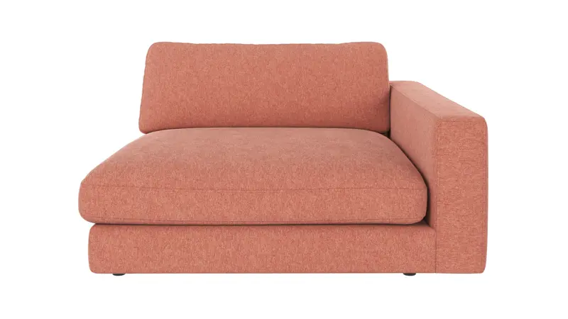 122173 b sb A Duncan 1,5 seater chaise longue R red fabric Brenda #52 (c1).