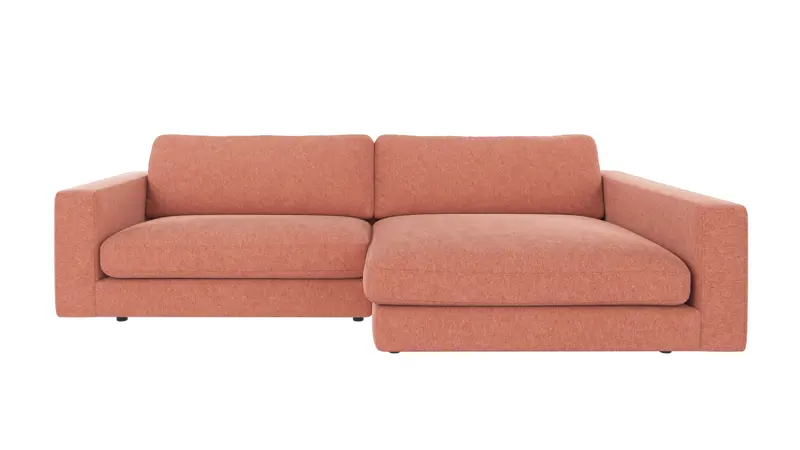 122176 b sb A Duncan sofa 3-seater-chaise longue R red fabric Brenda #52 (c1).