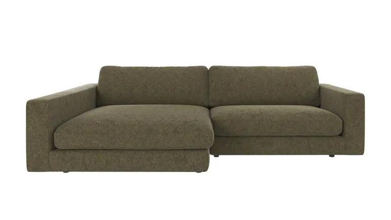 122198 b sb A Duncan sofa 3 seater-chaise longue L green fabric Brenda #77 (c1).