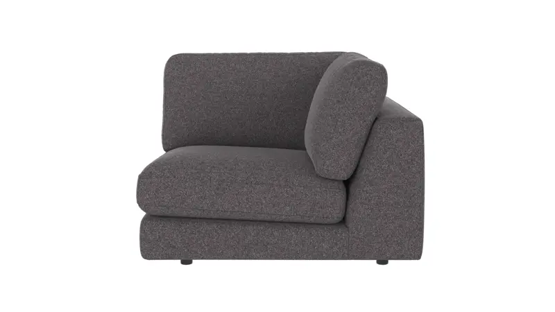 126016 b sb A Duncan 1 seater Corner dark grey fabric Brenda #18 (c1).