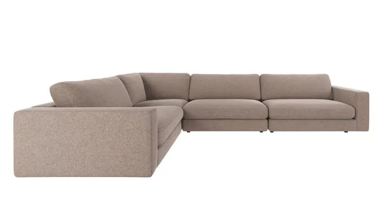 126618 b sb A Duncan corner sofa 2+3-seater beige fabric Brenda #34 (c1).