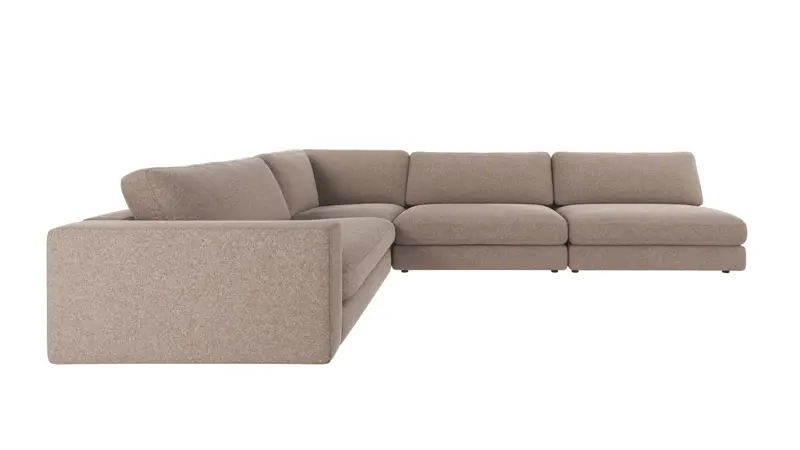126620 b sb A Duncan corner sofa 2+3-seater open R beige fabric Brenda #34 (c1).