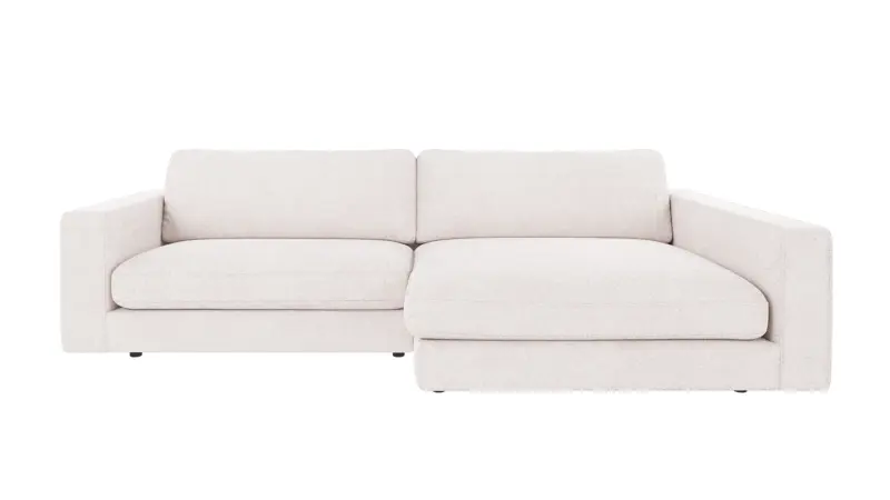124236 b sb A Duncan sofa 3-seater chaise longue R white fabric Greg #1 (c2).