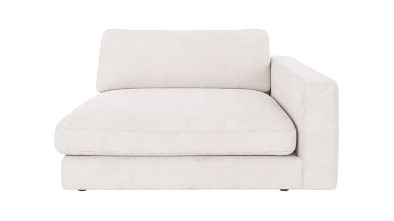 124233 b sb A Duncan 1,5 seater chaise longue R white fabric Greg #1 (c2).