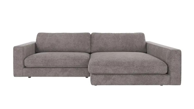 124276 b sb A Duncan sofa 3-seater chaise longue R grey fabric Greg #18 (c2).