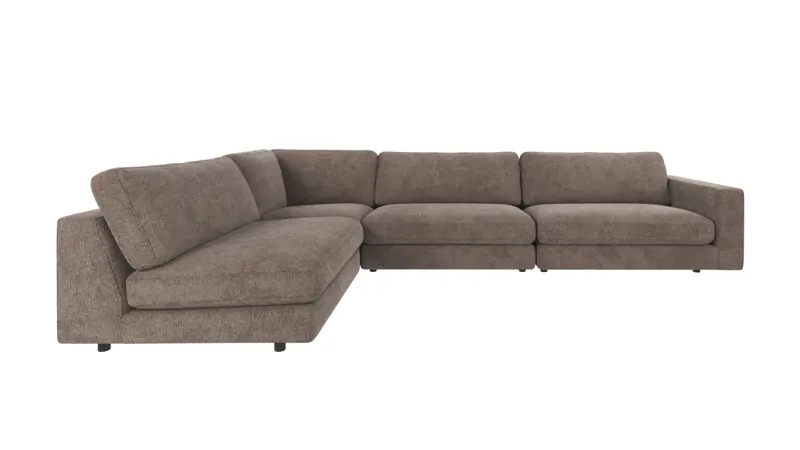 126763 b sb A Duncan corner sofa 2+3-seater open L dark beige fabric Greg 7 (c2).