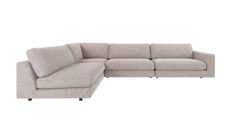 126667 b sb A Duncan corner sofa 2+3-seater open L grey fabric Max #180 (c2).