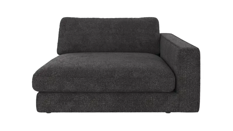 122313 b sb A Duncan 1,5 seater chaise longue R dark grey fabric Robin #66 (c3).