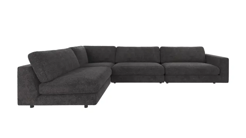 126675 b sb A Duncan corner sofa 2+3-seater open L dark grey fabric Robin #66 (c3).