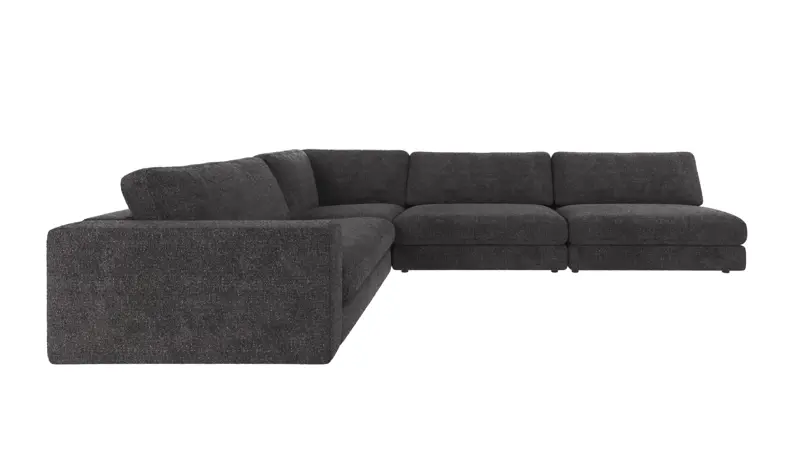 126676 b sb A Duncan corner sofa 2+3-seater open R dark grey fabric Robin #66 (c3).
