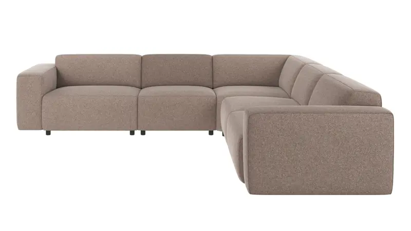 121320 b sb A Willard corner sofa 3+3-seater beige fabric Brenda #34 (c1).