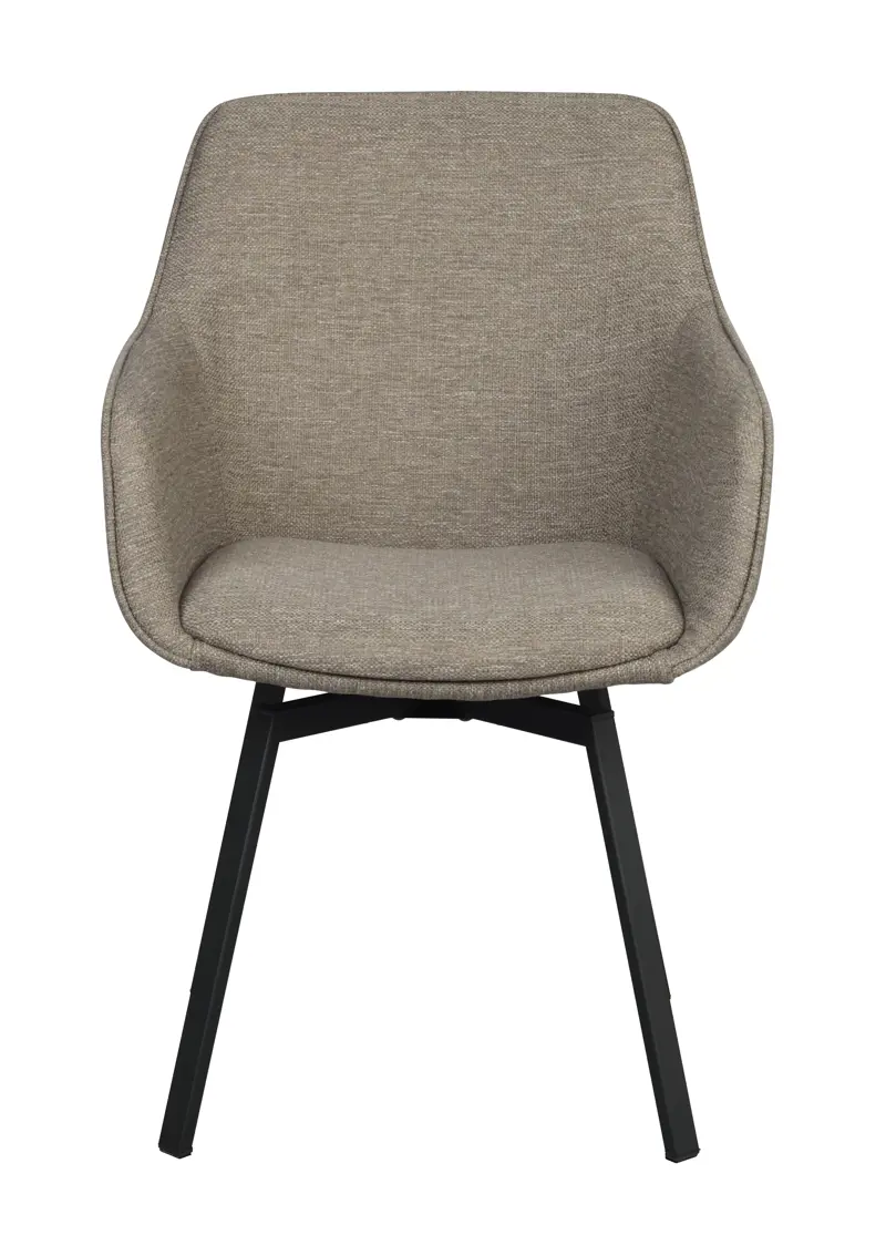 117883 b sb a Alison arm swivelchair dark beige black.