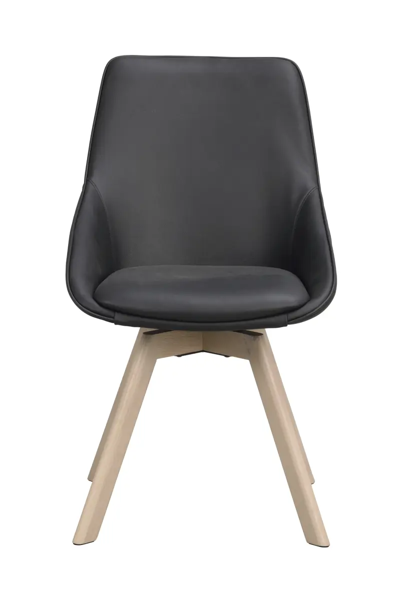 118131 b sb a Alison swivelchair black leather whitepigm. oak.
