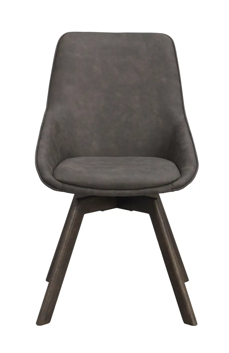 118072 b sb a Alison swivelchair dark grey microfiber brown oak.