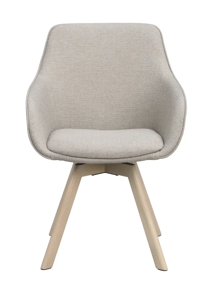 118085 b sb a Alison swivel armchair beige whitepigm. oak.