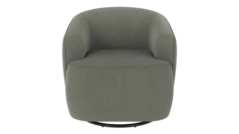 125481 b sb A Dermot lounge chair swivel+swing green fabric Rita #158 (c2).