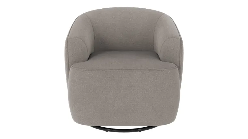 125483 b sb A Dermot lounge chair swivel+swing light grey fabric Rita #167 (c2).