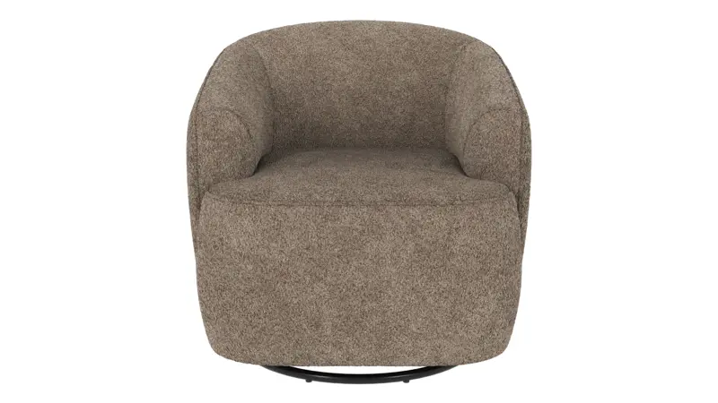 125408 b sb A Dermot lounge chair swivel+swing dark beige fabric Anna #6 (c3).