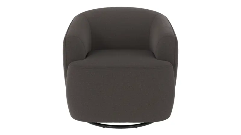 125473 b sb A Dermot lounge chair swivel+swing dark grey fabric Rita #68 (c2).