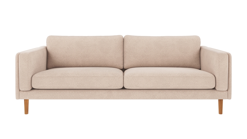 123965 b sb A Braden sofa 3-seater light beige fabric Rita #1 (c2) oak legs.