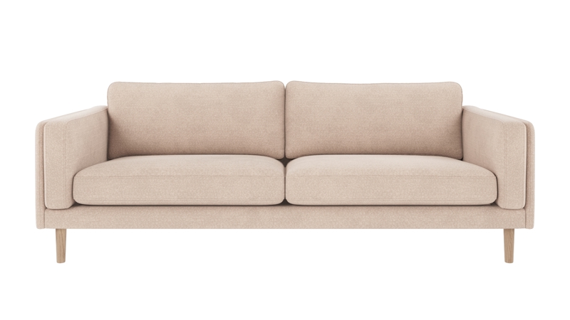 123966 b sb A Braden sofa 3-seater light beige fabric Rita #1 (c2) whitewash oak legs.