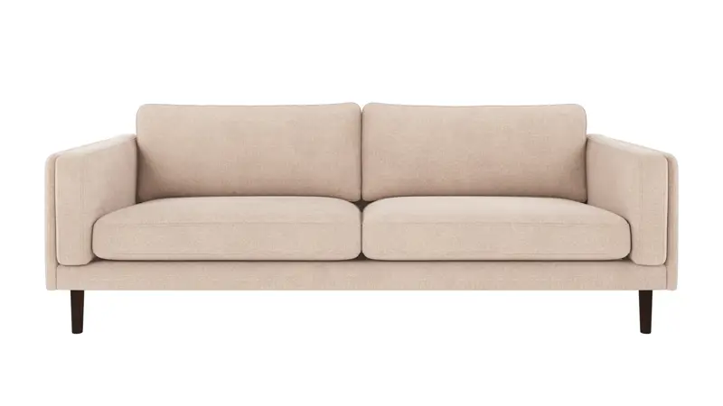 123967 b sb A Braden sofa 3-seater light beige fabric Rita #1 (c2) brown oak legs.