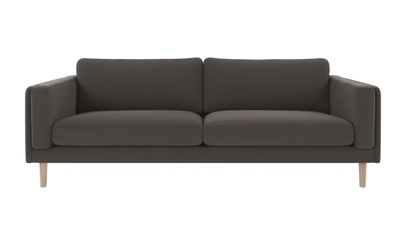 123970 b sb A Braden sofa 3-seater dark grey fabric Rita #68 (c2) whitewash oak legs.