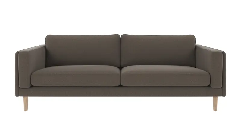 123978 b sb A Braden sofa 3-seater medium grey fabric Rita #108 (c2) whitewash oak legs.