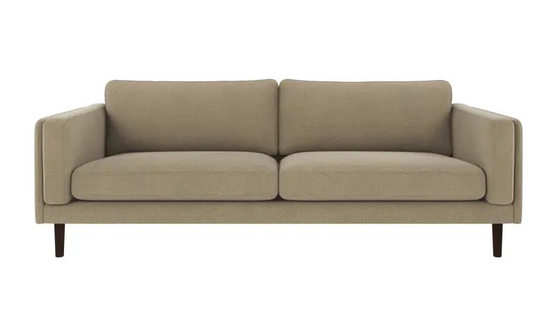 123983 b sb A Braden sofa 3-seater dark beige fabric Rita #109 (c2) brown oak legs.
