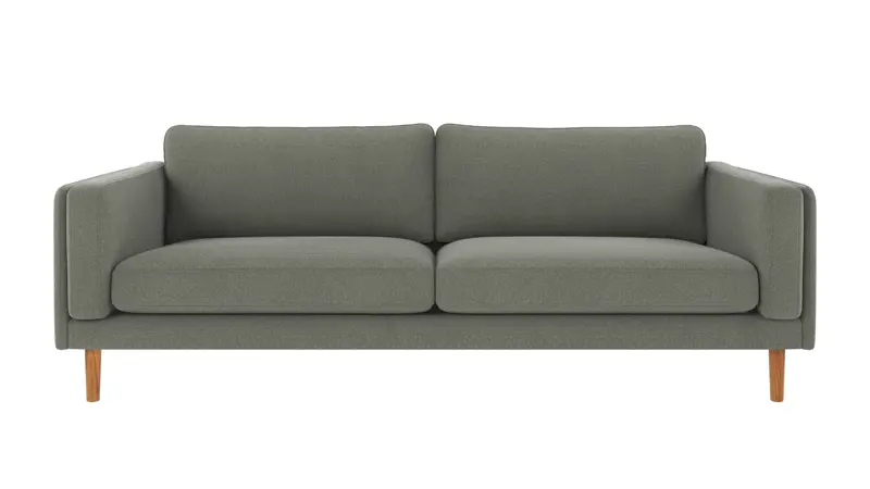 123985 b sb A Braden sofa 3-seater green fabric Rita #158 (c2) oak legs.