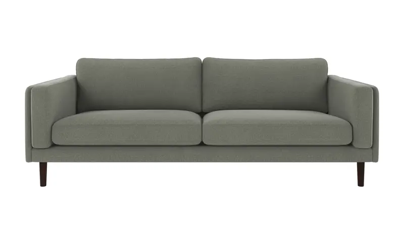 123987 b sb A Braden sofa 3-seater green fabric Rita #158 (c2) brown oak legs.