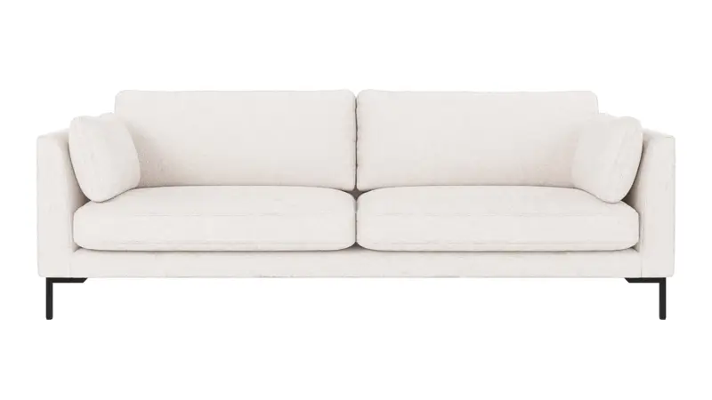 129600 b sb A Corwin sofa 3-seater white fabric Alice #101 (c4).